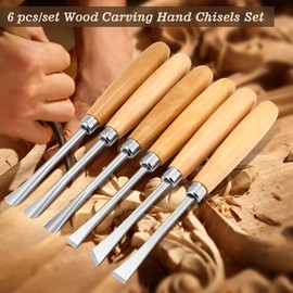 Wood Carving Chisel, 6 Pieces Professional Wood Carving Hand Chisel Set DIY Woodworking Sculpting Tools
