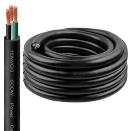 16/3 SOOW Wire 25FT, 16 AWG 600V SOOW Bulk Cable, 16 Gauge 3 Conductor Portable Power Cable, Extension Cord for Welder,Generator,Portable Light,Circuits,EV Car Charger,Motor Lead