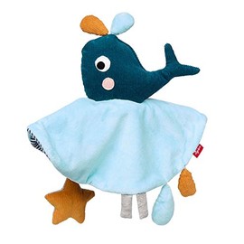 SIGIKID Girls and Boys Cuddle Blanket Whale Urban, Baby Toy, Recommended from 0 Months, Blue, 42526