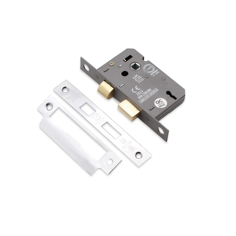 Infinity Decor Fire Rated Polished Chrome 3 Lever Mortice Sash