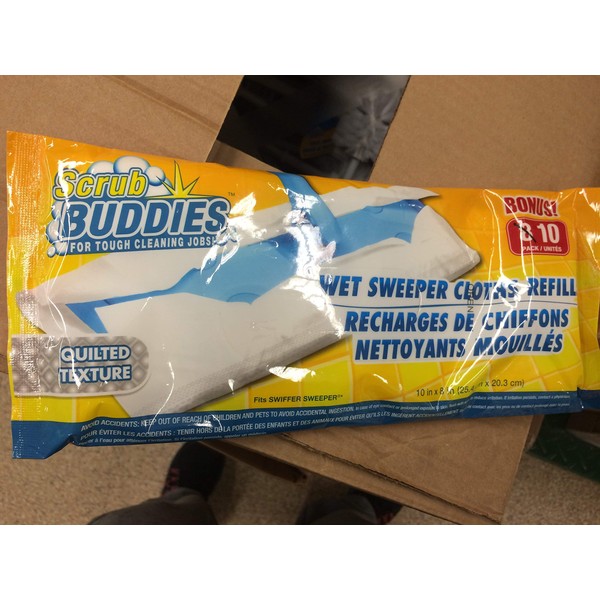 Scrub Buddies - Wet Sweeper Cloths Refills - Pack of 10