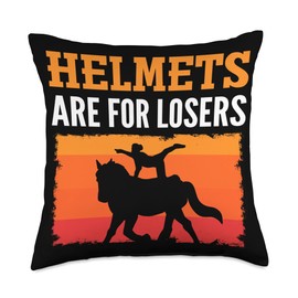 Horse Riding. Helmets Are For Losers. Horseback Vaulting Throw Pillow
