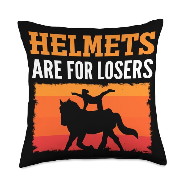 Horse Riding. Helmets Are For Losers. Horseback Vaulting Throw Pillow
