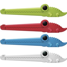 WAYUTO Crocodile Sealing Clips 4Pcs Serrated Plastic Chip Bag Clips Reusable Fresh-Keeping Clamp Food Storage Packages Clips Leakproof Bag Sealer Clip for Bread Snack Freezer Bags Kitchen Home