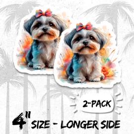 Shih Tzu Magnet 4 Inch 2-Pack– Strong Vinyl Decorative Animal Magnets for Fridge Locker Kitchen Office – Cute Fun Aesthetic Cool Durable & Long-Lasting Souvenir ID44999