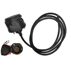 Woola Anhänger Steckdose 13 Polig mit 2m 8-adrigem Kabel, Wasserdicht Steckdose 13 Pol für Anhängerkupplung Steckdose Kabelbaum