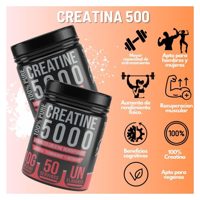 Creatina Monohidratada 100% pura sin sabor 500 grs - 50