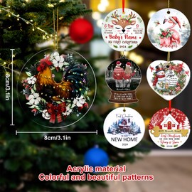 2024 Christmas Decoration Hanging Ornament,Acrylic Rooster Christmas Decorative Hanging Ornaments for Christmas Trees,Thanksgiving Decorative Hanging Ornaments Christmas Farmhouse Decor