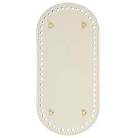 PATIKIL PU Leather Bag Bottom Shaper 9.8x4.7 Inch, Oval Knitting Crochet Bags Bottom Pad Base with Holes & Nails for DIY Handbag Shoulder Bags Purse Making Supplies, Beige