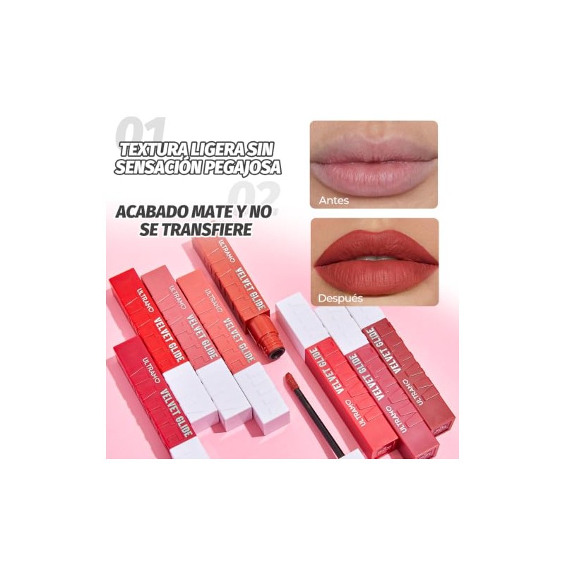 ULTRAMO Labial Líquido Mate | 16H Larga Duración, No Transfiere