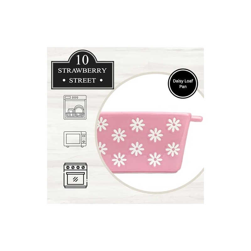 10 Strawberry Street Daisy Loaf Pan, Pink