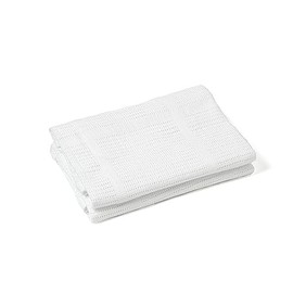 Clair de Lune Baby Cellular Blanket | TWIN PACK | Made with 100% Cotton | Suitable from Birth | Breathable Newborn Baby Wrap/Swaddle | Baby Essentials for Travel/Pram/Moses Basket | 70 x 90 cm (White)