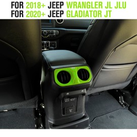 JeCar Rear Air Vent Cover Trim Green Interior Accessoreis for 2018-2025 Jeep Wrangler JL Gladiator JT Sahara Sport Rubicon