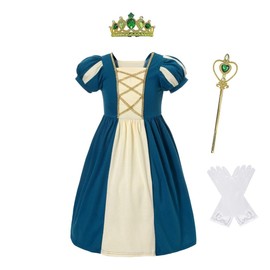 Lito Angels Princess Merida Dress Costume Fancy Dress with Accessories for Children Girls Size 4-5 Years 110 (Tag Number 110)