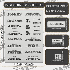 Fssqii 132 Preprinted Clear Kitchen Organization Labels for Spice Seasoning Food Jars Bottles Containers Waterproof Self-Adhesive Black Script Stickers Sets
