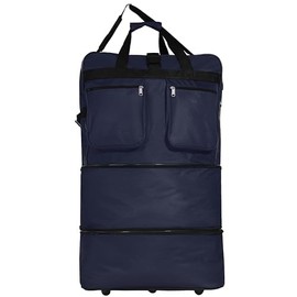 40" Duffle Bag Expandable Rolling Lightweight Wheeled Spinner Suitcase Luggage for Travel and Storage (Navy Blue)
