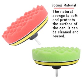 Geluode 7 Pieces Car Polishing Pad Kit,6 inch Sponge Polishing Waxing Buffing Pads Kit With Bit Adapter And Screw,for Auto Car Polishers,Sanding, Waxing