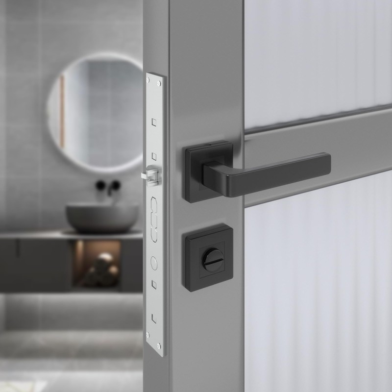 AwmnSrman Handle Set Toilet Bathroom Door Lock Cube Door Handles