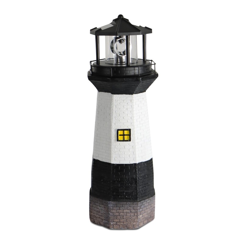 Yenergy Solar Powered Lighthouse Garden Light with Rotating Beacon –