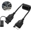 4 Way Flat Trailer Extension Coiled Cable, 4 Pin Trailer Wire Extension Harness Male and Female Stretchable Coiled with Dust Cover 36"/3 FT 18 Guage