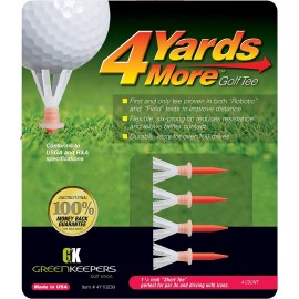 GreenKeepers 4 Yards More Golf Tees - Robot Tested Distance! - Red 1.75" - Plastic Golf Tees - 4 Tees, 1.75" Red