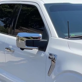 Keptrim for F150 Rearview Side Mirror Cover Trim for Ford F150 2021 2022 2023 2024 2025, ABS Chrome, 2pcs