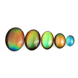 10 Pcs Oval cabochon Beads Changing Color Mood Charm Glass Loose Beads no Hole for Jewelry Making Ornaments