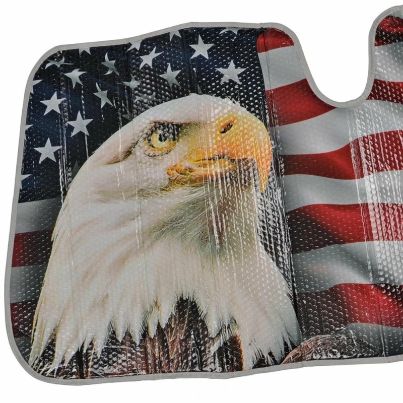 BDK US Eagle Flag Sunshade for Car SUV Truck Jumbo
