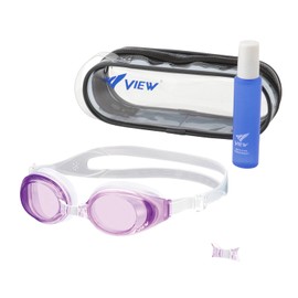 VIEW VA1601LV Swimming Goggles Set, Anti-Fog, Adjustment Strap, Original 3-Piece Set