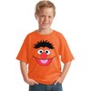 Animation Shops Ernie Face Youth T-Shirt (Youth Small [6/8]) Orange