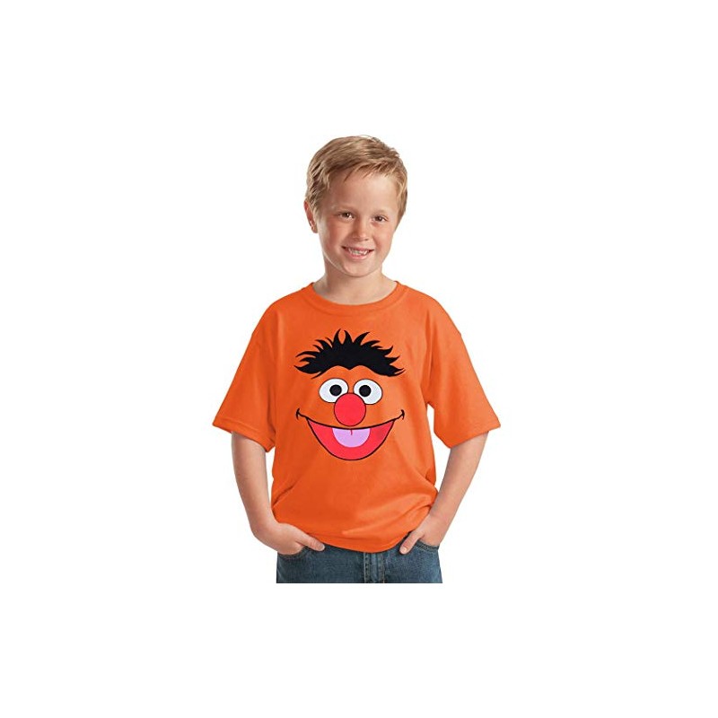 Animation Shops Ernie Face Youth T-Shirt (Youth Small [6/8]) Orange