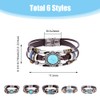 UNICRAFTALE 6Pcs 6 Styles Leather Wrap Bracelets Cowhide Rope Triple