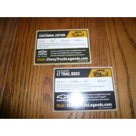 Chevy Truck Legends Trading Cards - 2018 2019 - 2 for 1 Price