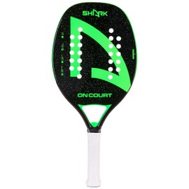 Shark On Court - Professional Beach Tennis Racket | Carbon Frame, Fiberglass Face, 22mm Thickness | Intermediate Level | Spin, Slice, and Power