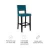 Linon Vega Bar Stool, 19"W x 20"D x 44.5"H, Blue