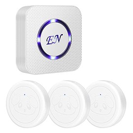 EverNary Dog Door Bell Wireless Doggie Doorbells for Potty Training with Warterproof Touch Button Dog Bells Included 1 Receiver and 3 Transmitters (White)