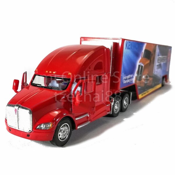 KiNSMART 1:68 Die-cast Kenworth T700 Container Truck (RED)