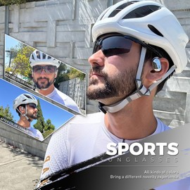 SCVCN Photochromatic Self-Tone Cycling Glasses Men Women Sports Sunglasses Clear Cycling MTB Cycling Glasses Running Volleyball Tennis Driving Fishing Softball Mountaineering Golf Hiking 12