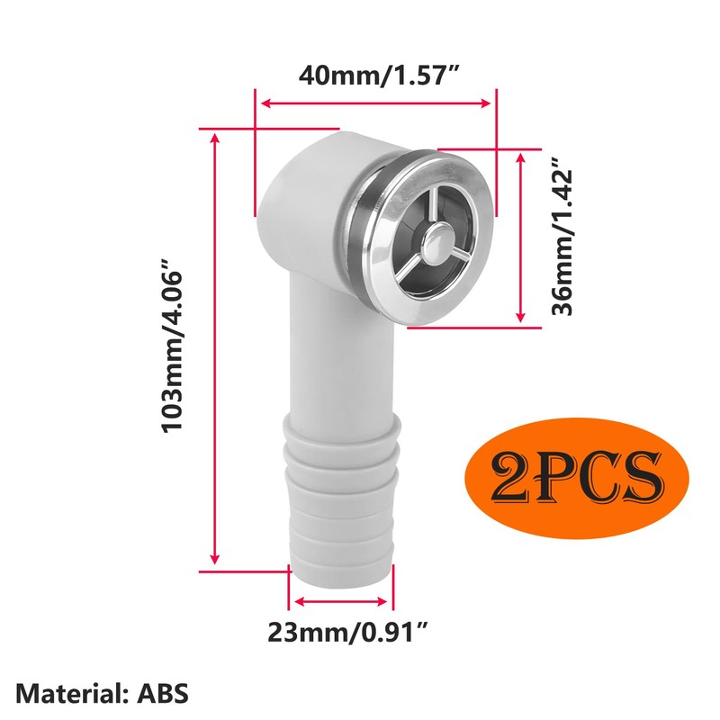 Qrity Pack of 2 Overflow Head, Overflow Sink, Overflow Pipes