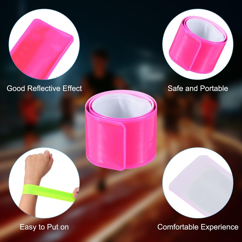 PATIKIL Reflective Slap Bands, 20 Pcs Reflector Band Snap Bracelet