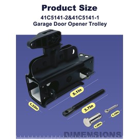 Garage Door Opener Trolley Assembly,Square Rail Replacement Kit Chain Drive Garage OEM Part#: 41C5141-1 & 41C5141-2
