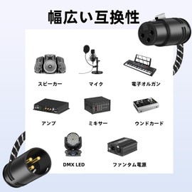 NCGGGY Microphone Cable, 360 Degree Rotating Right Angle XLR Cable, Angle Adjustable Female XLR-Male Microphone Cable Adapter for Microphone Recording, Compatible with Recording Devices such as