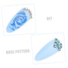 Housoutil 24pcs Rose Design Press Fake Nails for Women Cute