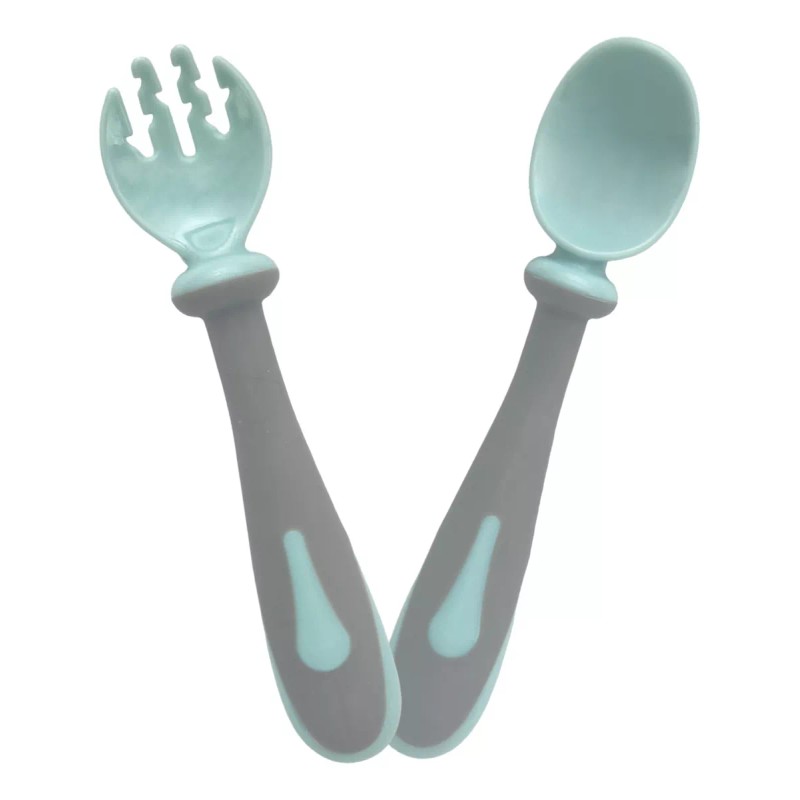 DaraBaby Cubiertos Silicona Flexible Niño Bebe Portatil Viaje Escuela