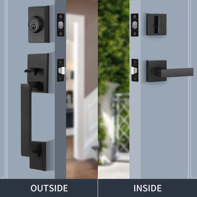 Heavy Duty Front Door Handle Set with Deadbolt,Exterior Door Lock
