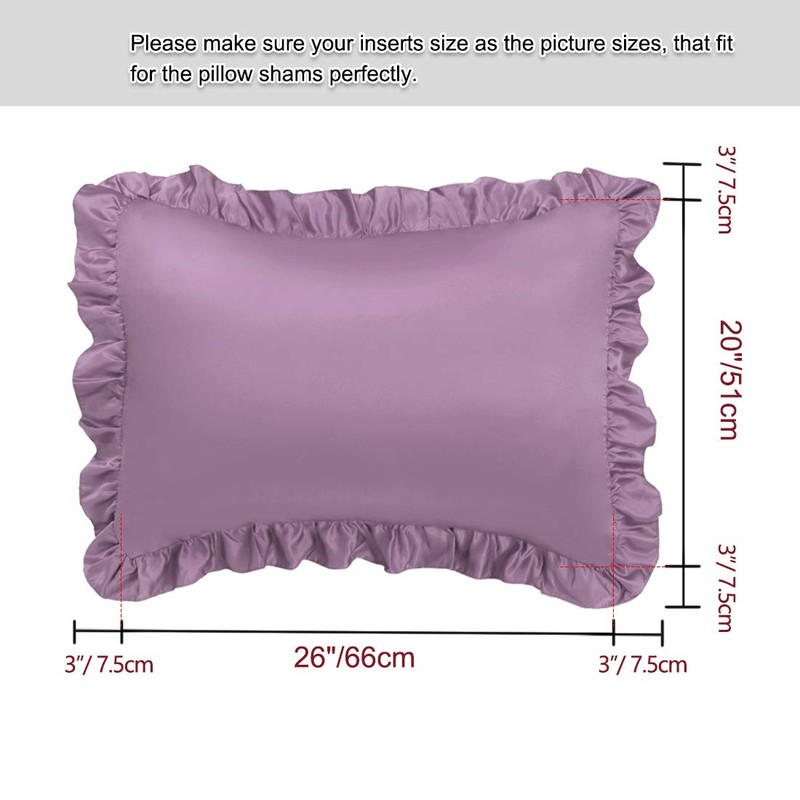 sourcing map Luxury Satin Oxford Pillowcases, Pair of 2 Mauve