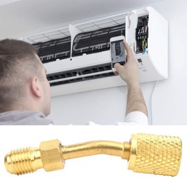 R410A Charging Vacuum Port Adapter R410A 1/4inch Male SAE to 5/16inch Female SAE Adapter Brass Converter Vacuum Pump Split System for Mini Split System Air Conditioner HVAC Refrig