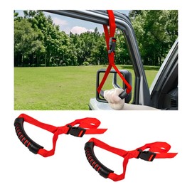 Yourkar 2 PCS Car Adjustable Grab Handle, Portable Auto Cane Grab Handle, Safety Assist Support Grab Bar for Elderly Disabled, Vehicle Mobility Assist Device Accessories (Red)