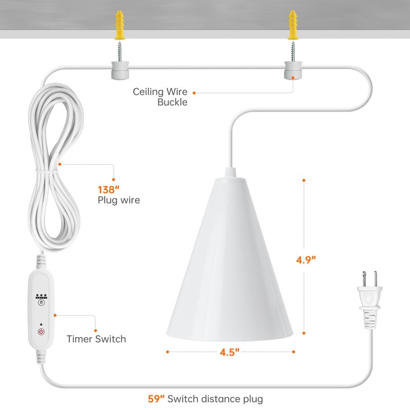 Bstrip Hanging Grow Lights for Indoor Plants-25W Full Spectrum 5000K