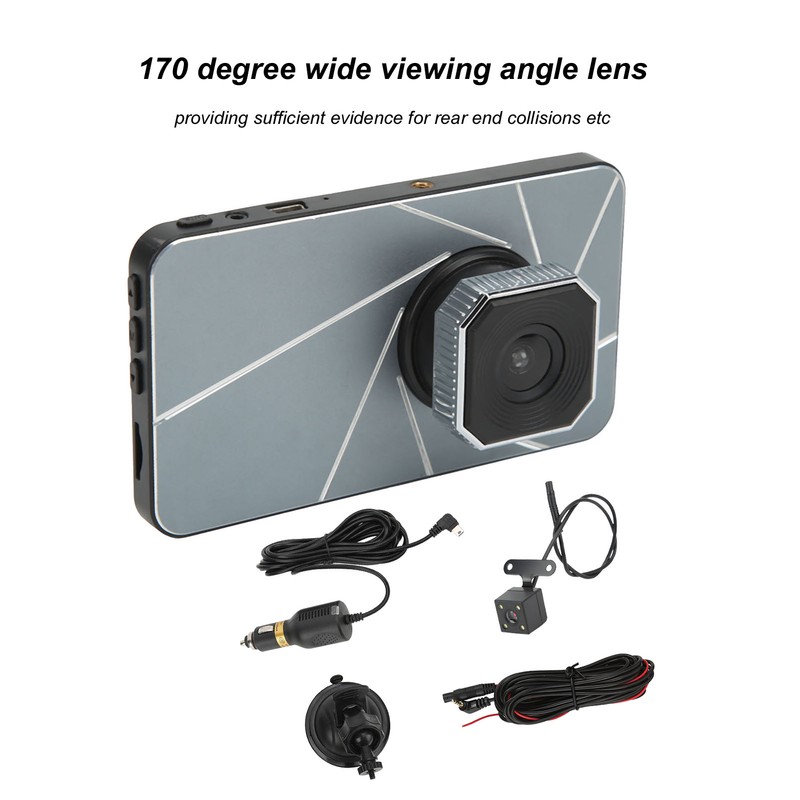 4in Touch Screen Driving Recorder 1080P Dual Dash Cam Night